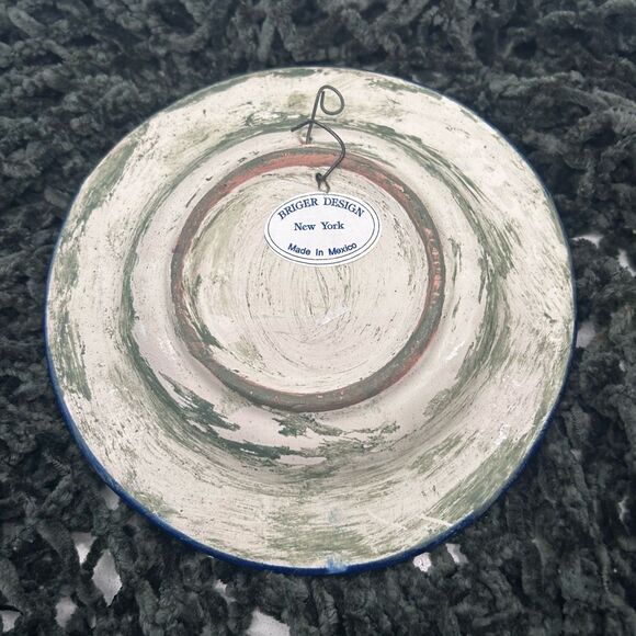 Talavera Pottery Briger Design Plate Dish 7.5" Blue Hand-painted Mexican Folkart - Picture 5 of 7